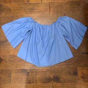 Blue Off The Shoulder Top
